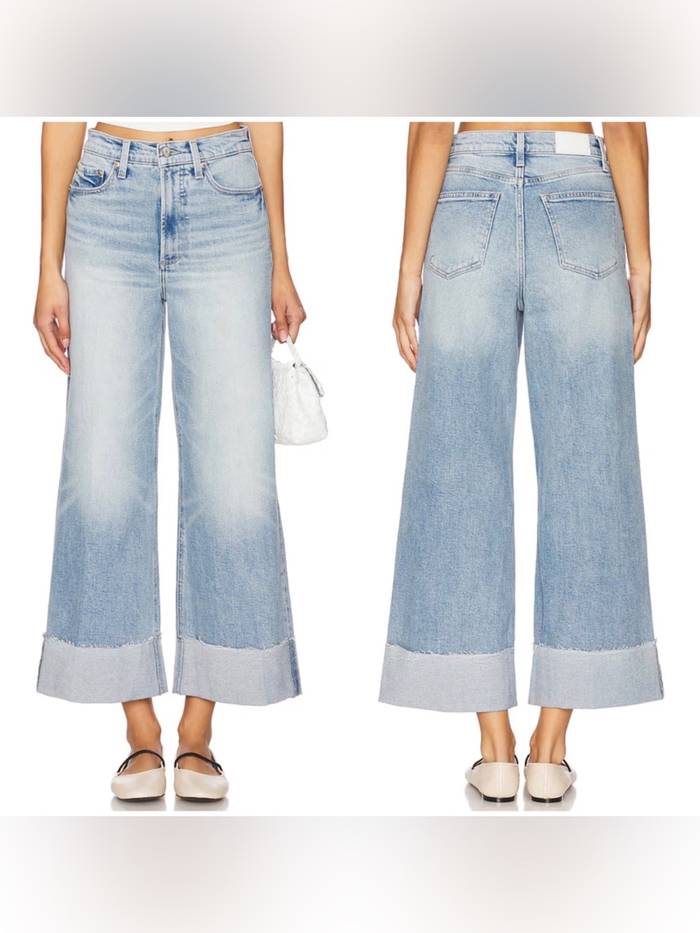 Pistola Lana Crop Wide Leg Jeans in Snowcat Size 28